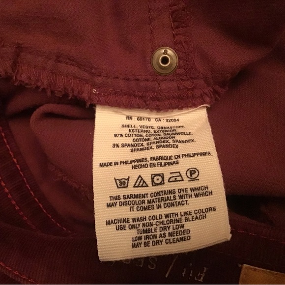 NOWT Anthropologie Pilcro and the letterpress fit Serif Cords No. 28 Mulberry - Picture 7 of 8